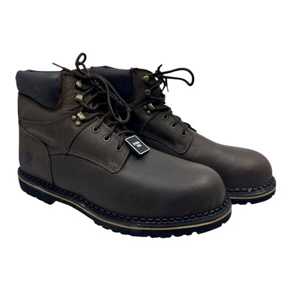 McRae Work Steel Toe Brown Leather Mens Work Boots Size 17M Style #MR86344 NWTS - Picture 1 of 16